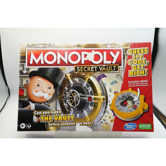 Hasbro Monopoly Secret Vault Board Game Complete Vault Cards Cash 2022 - Picture 1 of 4